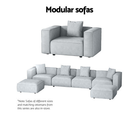 Modular Sofa Chaise Set 5-Seater Grey Artiss