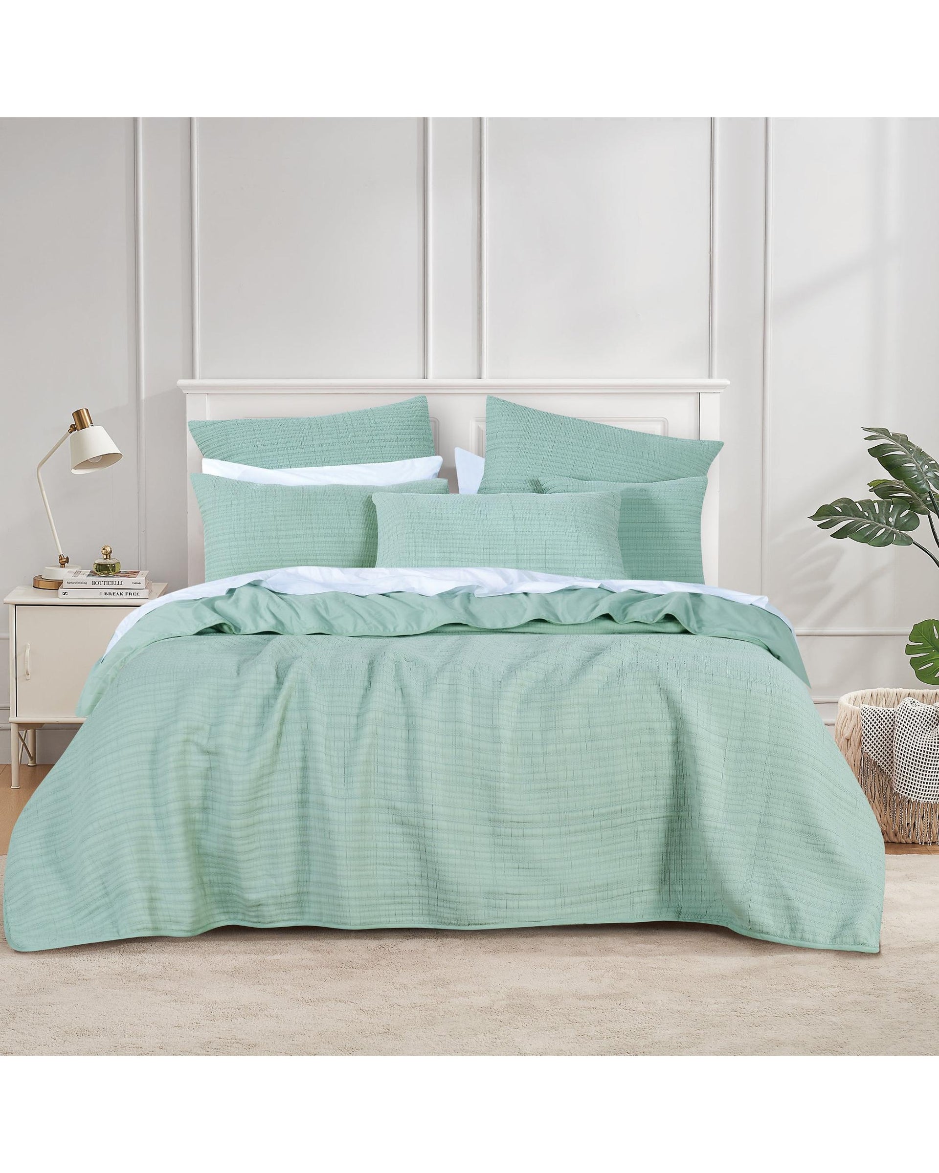Bianca Bedding Cressida Sage Cotton Polyester Coverlet Set Bianca Bedding
