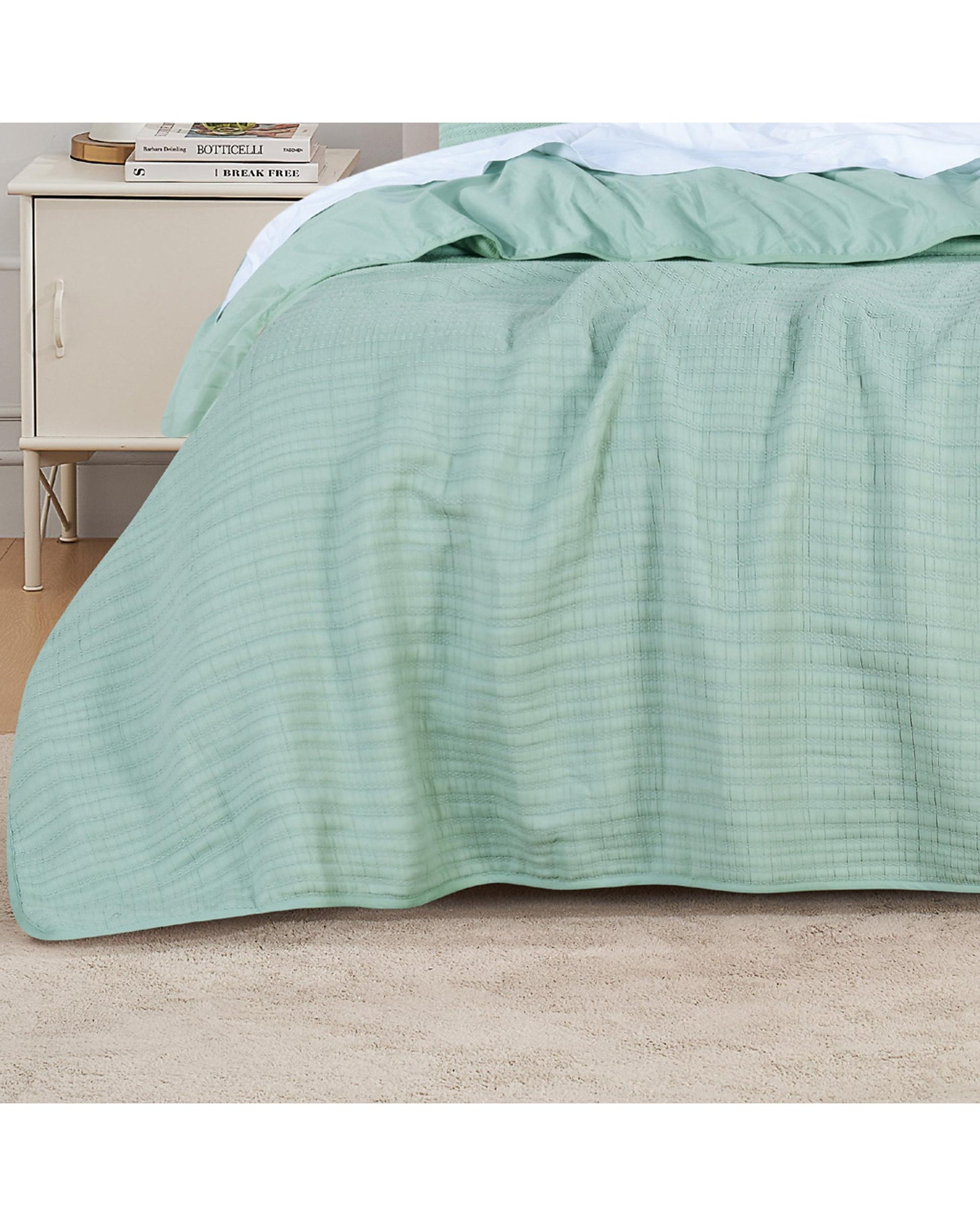 Bianca Bedding Cressida Sage Cotton Polyester Coverlet Set Bianca Bedding