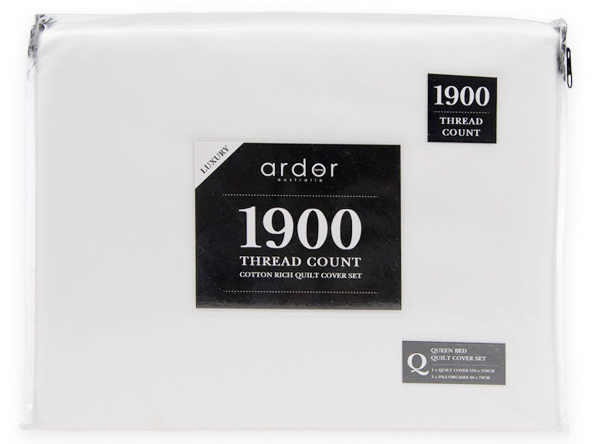 ARDOR "1900TC" SHEET SETS - WHITE Ardor Bedding