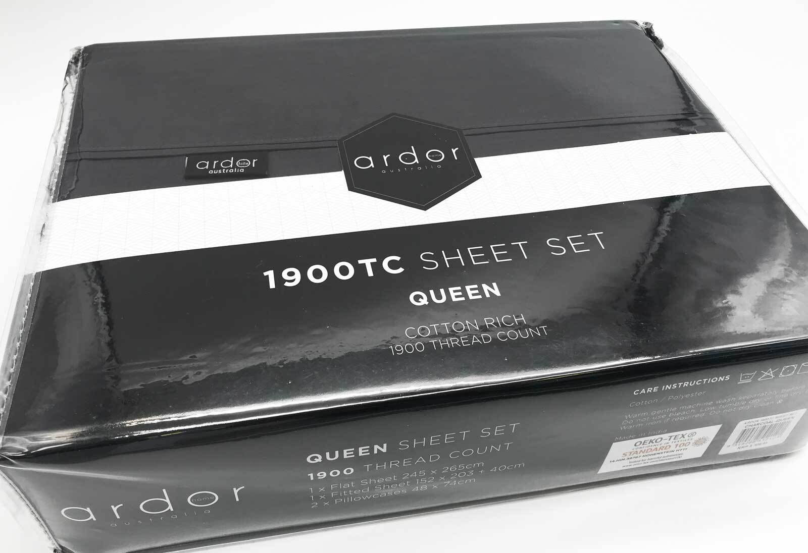 ARDOR "1900TC" SHEET SETS - CHARCOAL Ardor Bedding