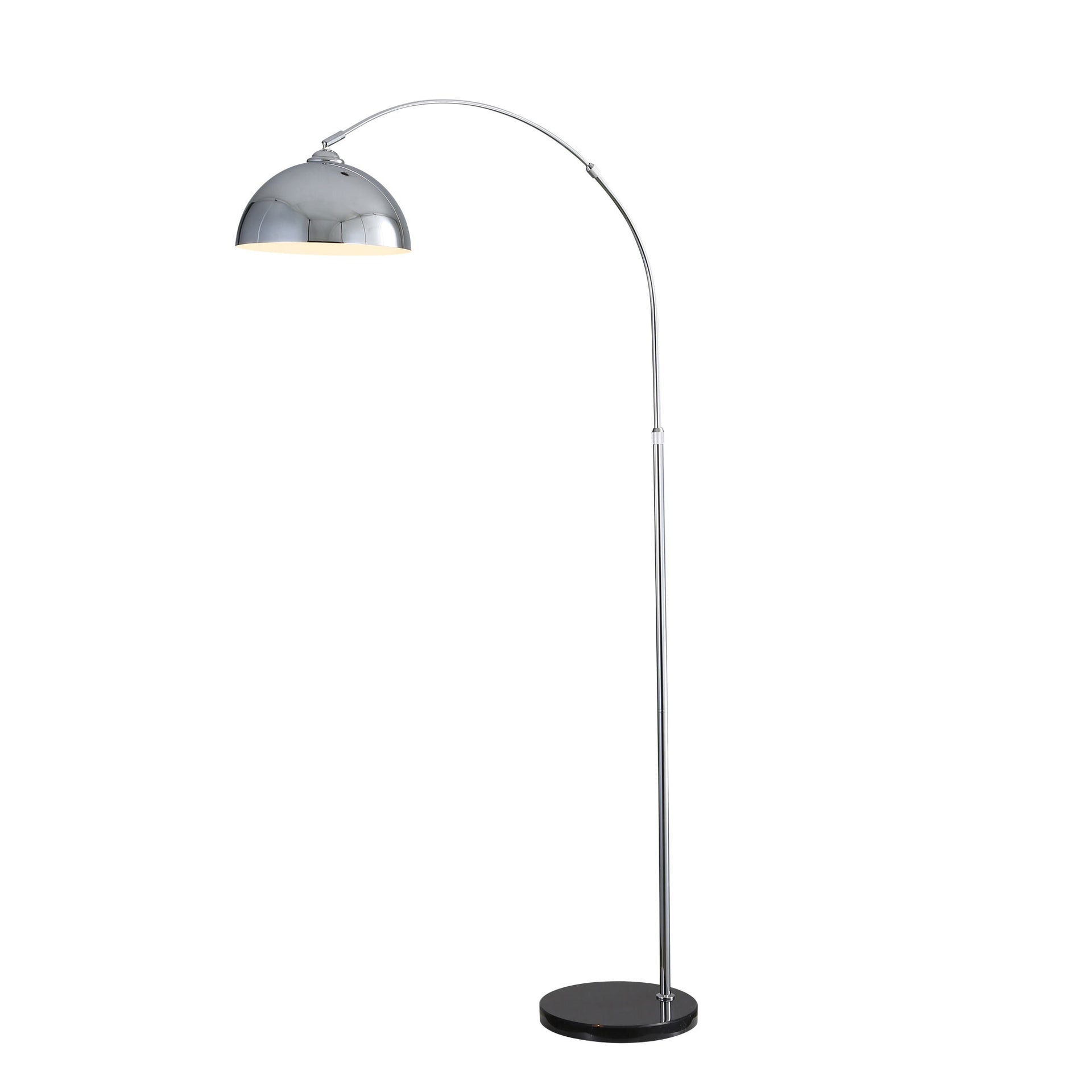 MARMO CHROME Arc Floor Lamp with Marble Base