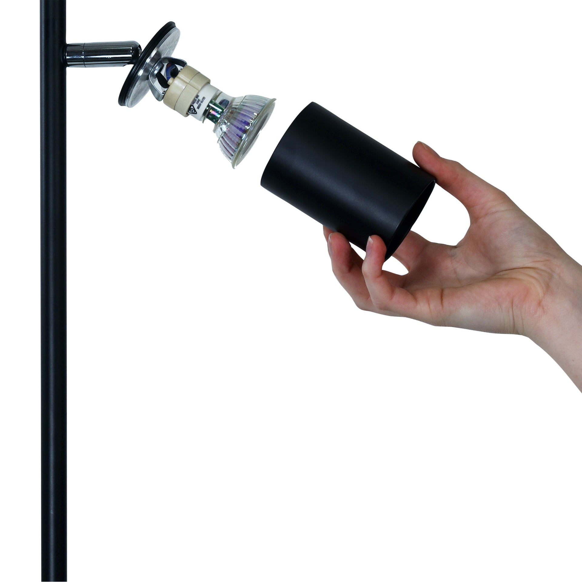 PONTE FLOOR BLACK Adjustable Twin Floor Lamp Black