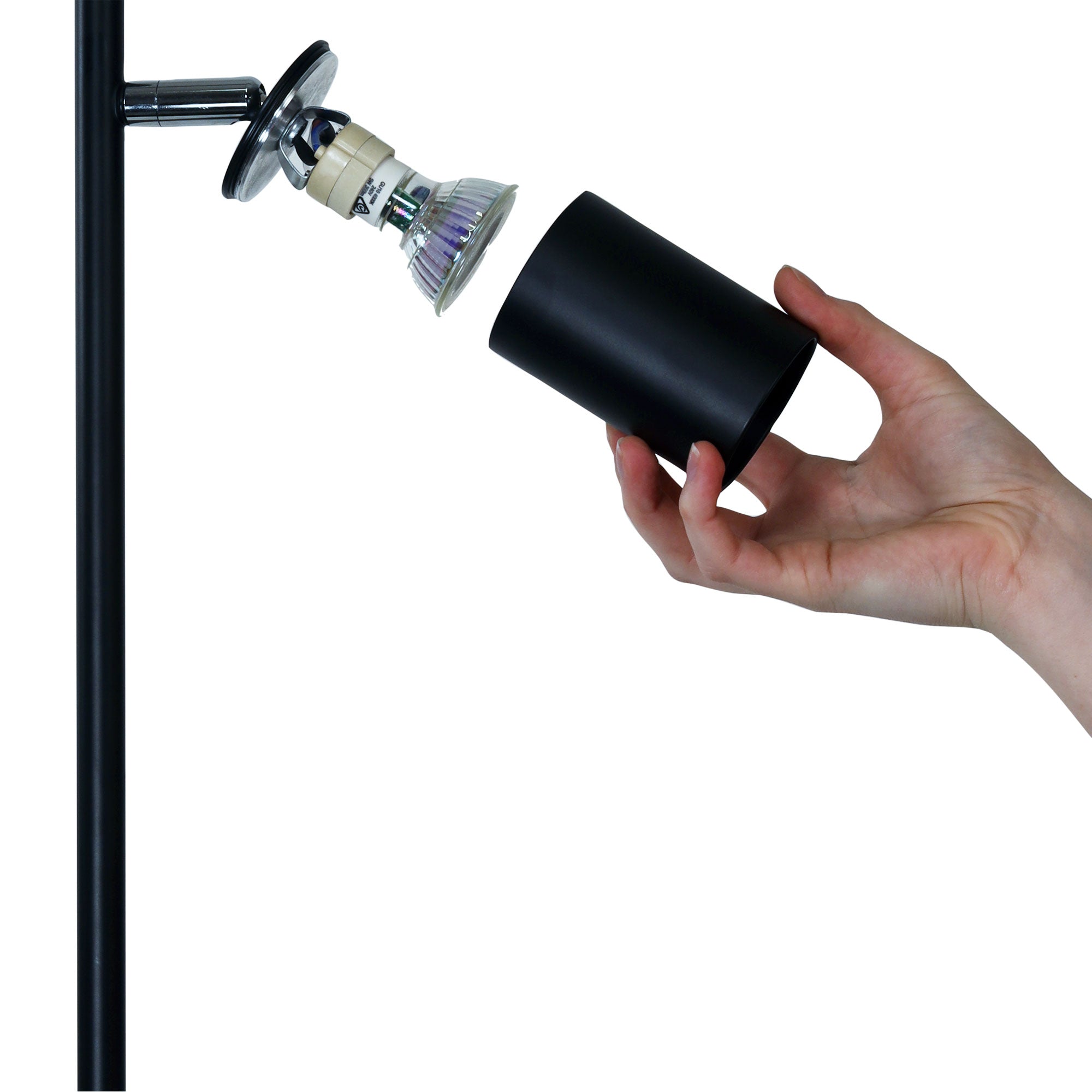 PONTE FLOOR BLACK Adjustable Twin Floor Lamp Black