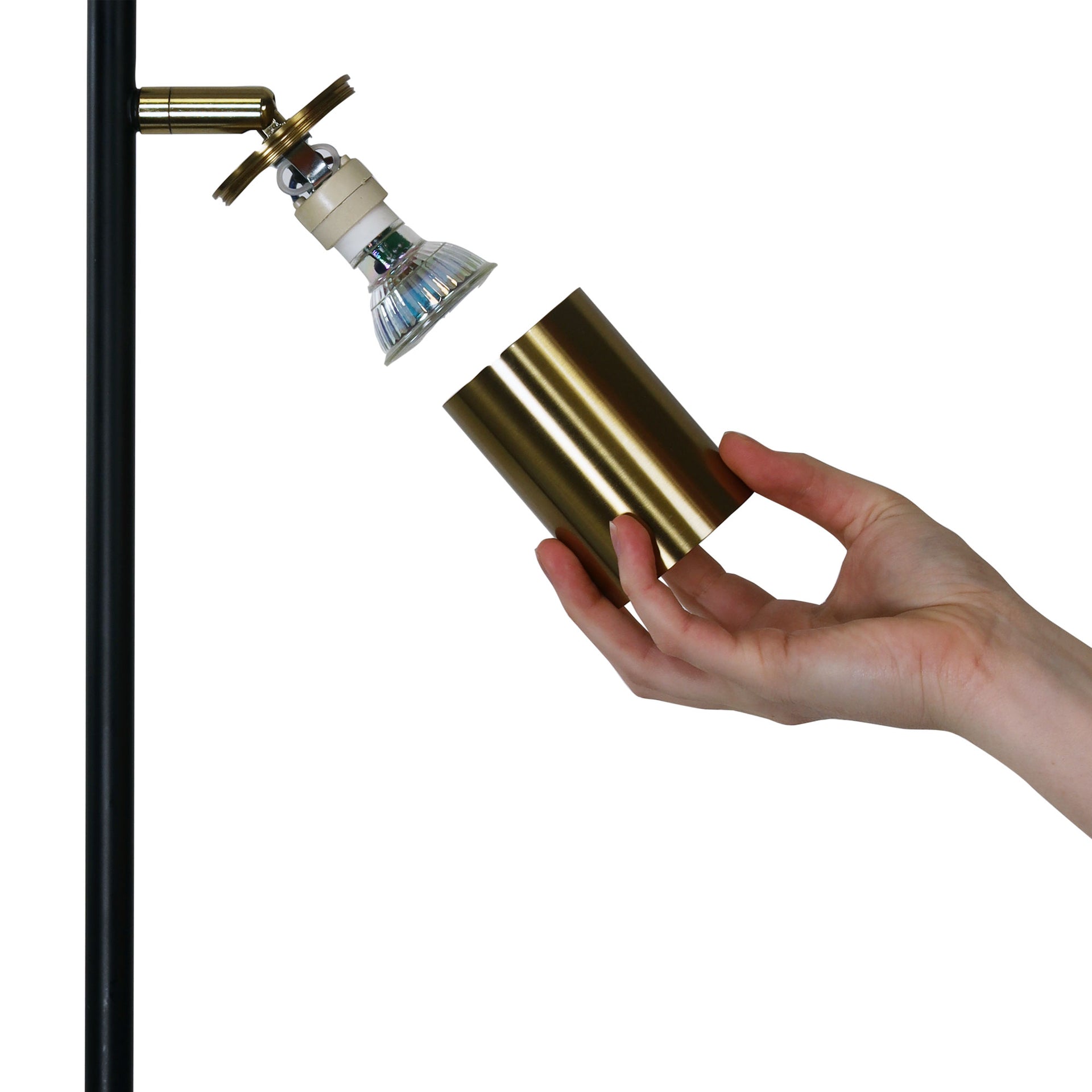 PONTE DESK BK/SB Desk Lamp Black and Satin Brass