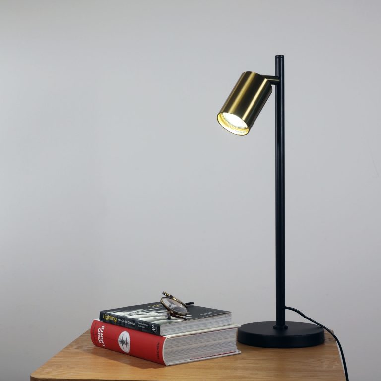 PONTE DESK BK/SB Desk Lamp Black and Satin Brass