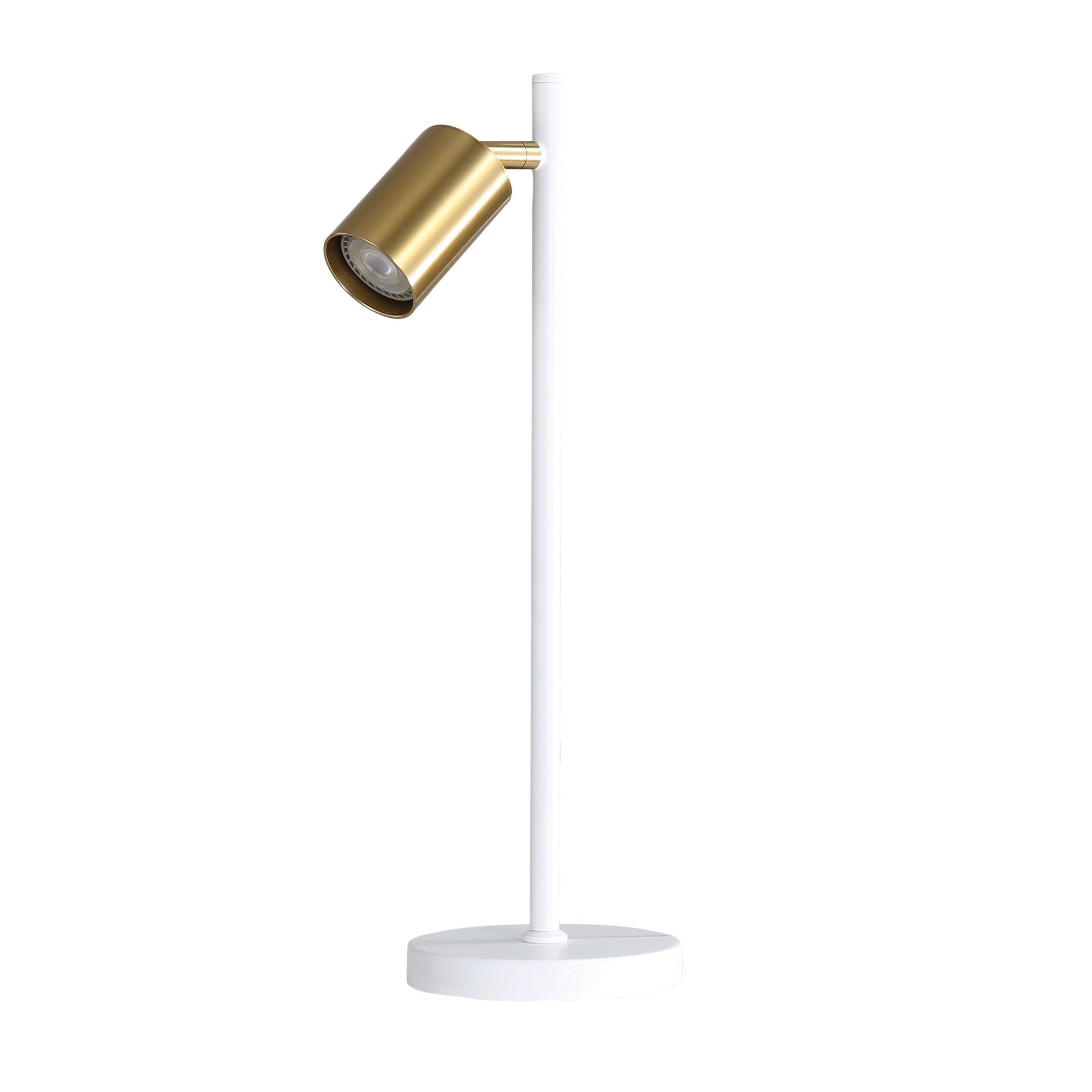PONTE DESK WH/SB Desk Lamp White and Satin Brass