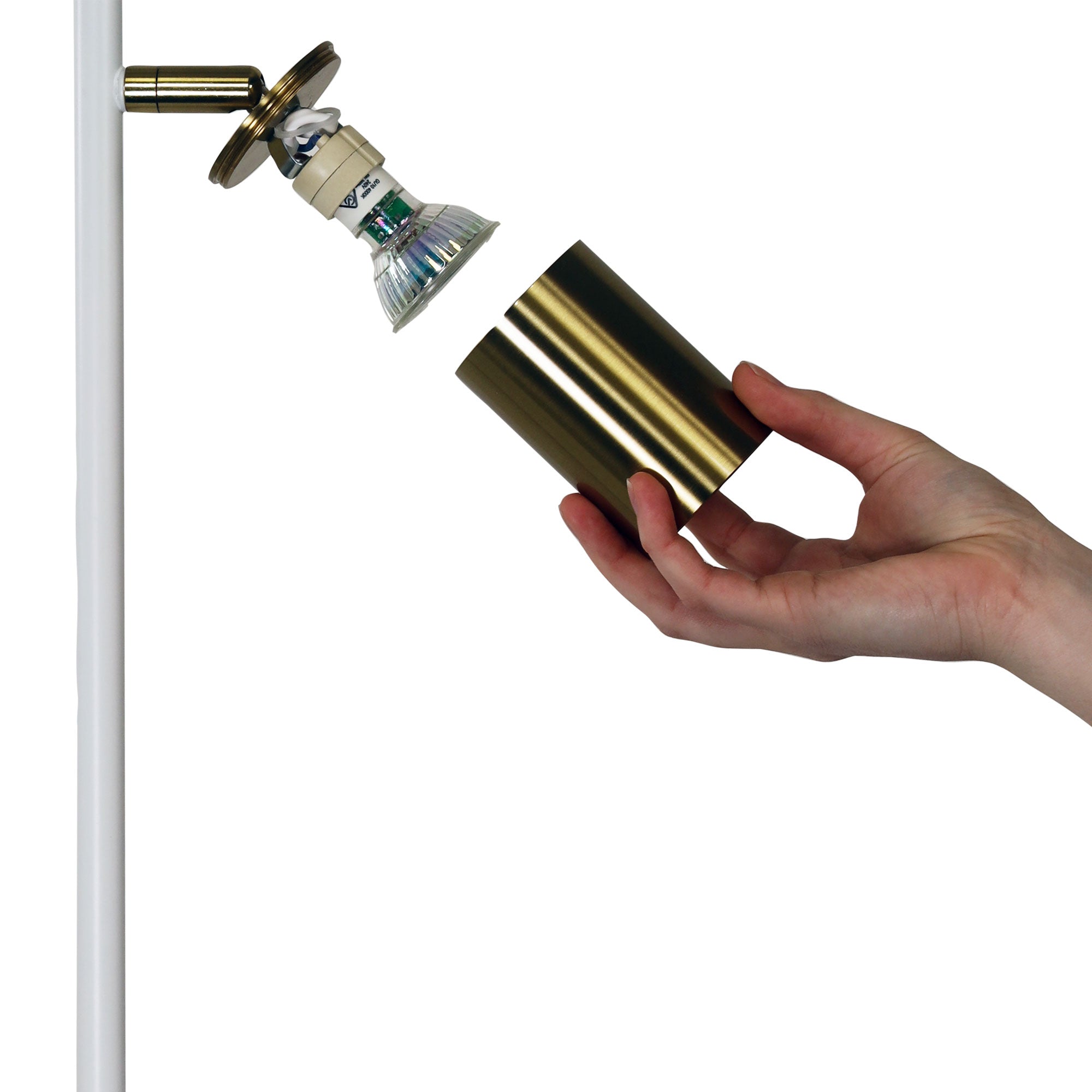 PONTE DESK WH/SB Desk Lamp White and Satin Brass