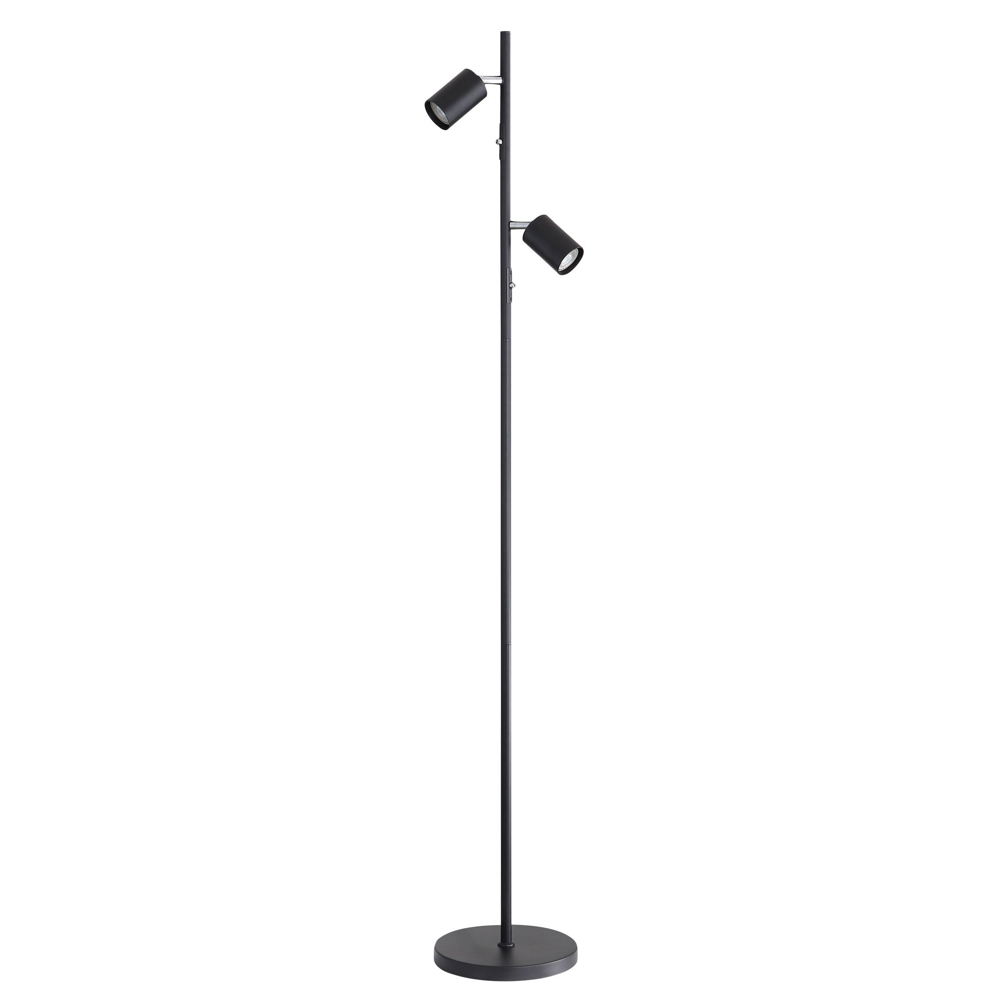 PONTE FLOOR BLACK Adjustable Twin Floor Lamp Black