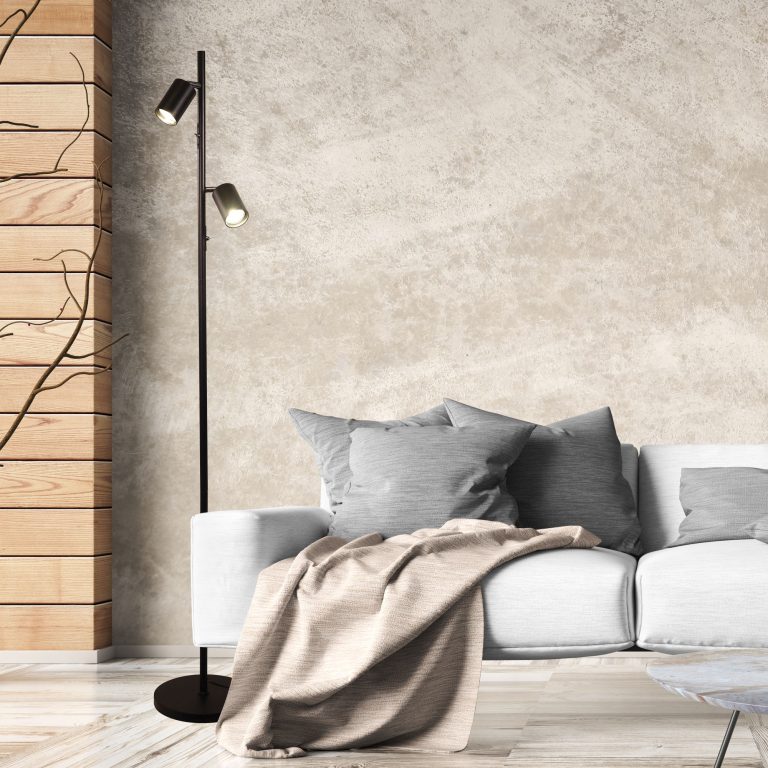 PONTE FLOOR BLACK Adjustable Twin Floor Lamp Black