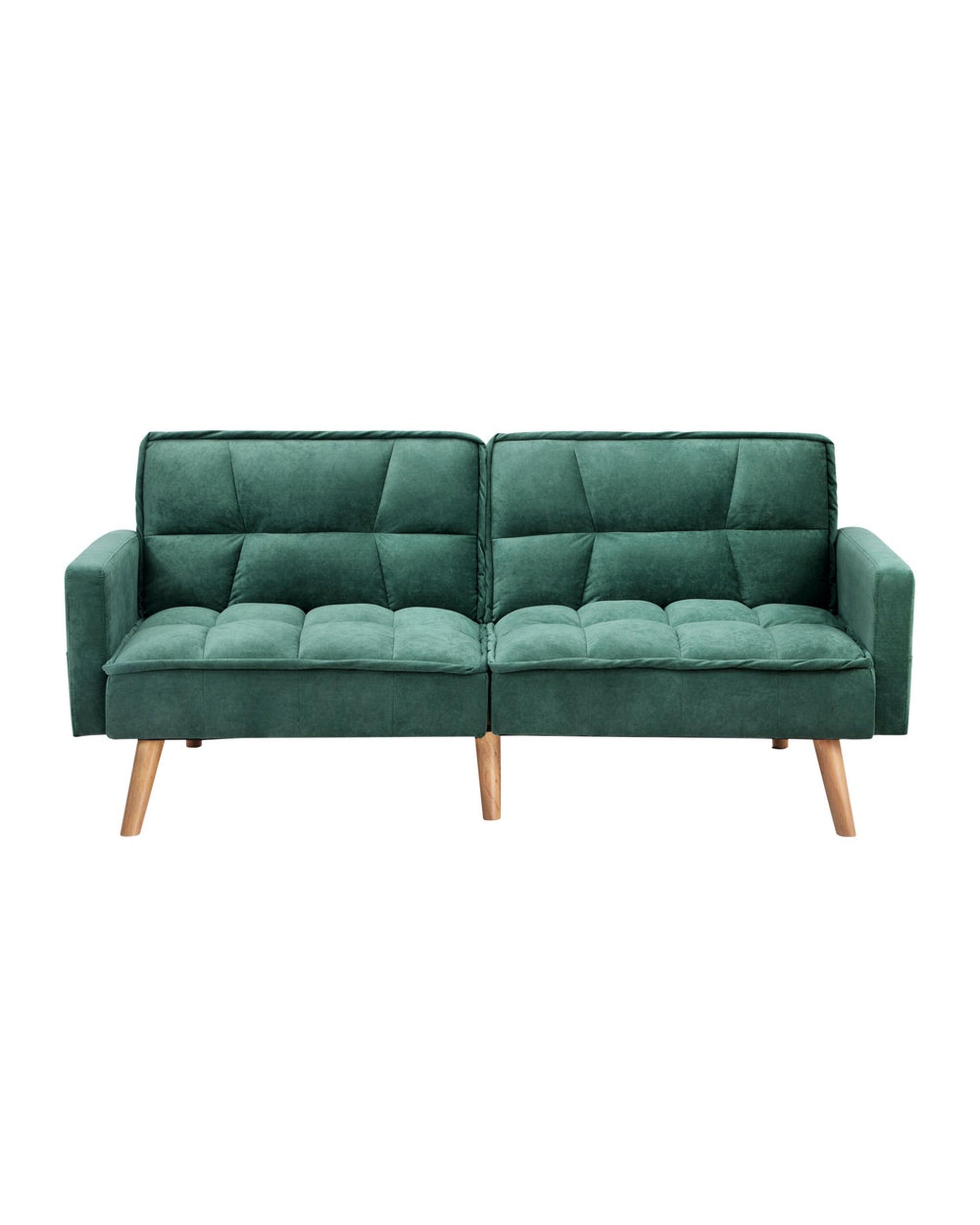 SOFIA Sofa Bed Velvet 3-Seater Green Milano Decor