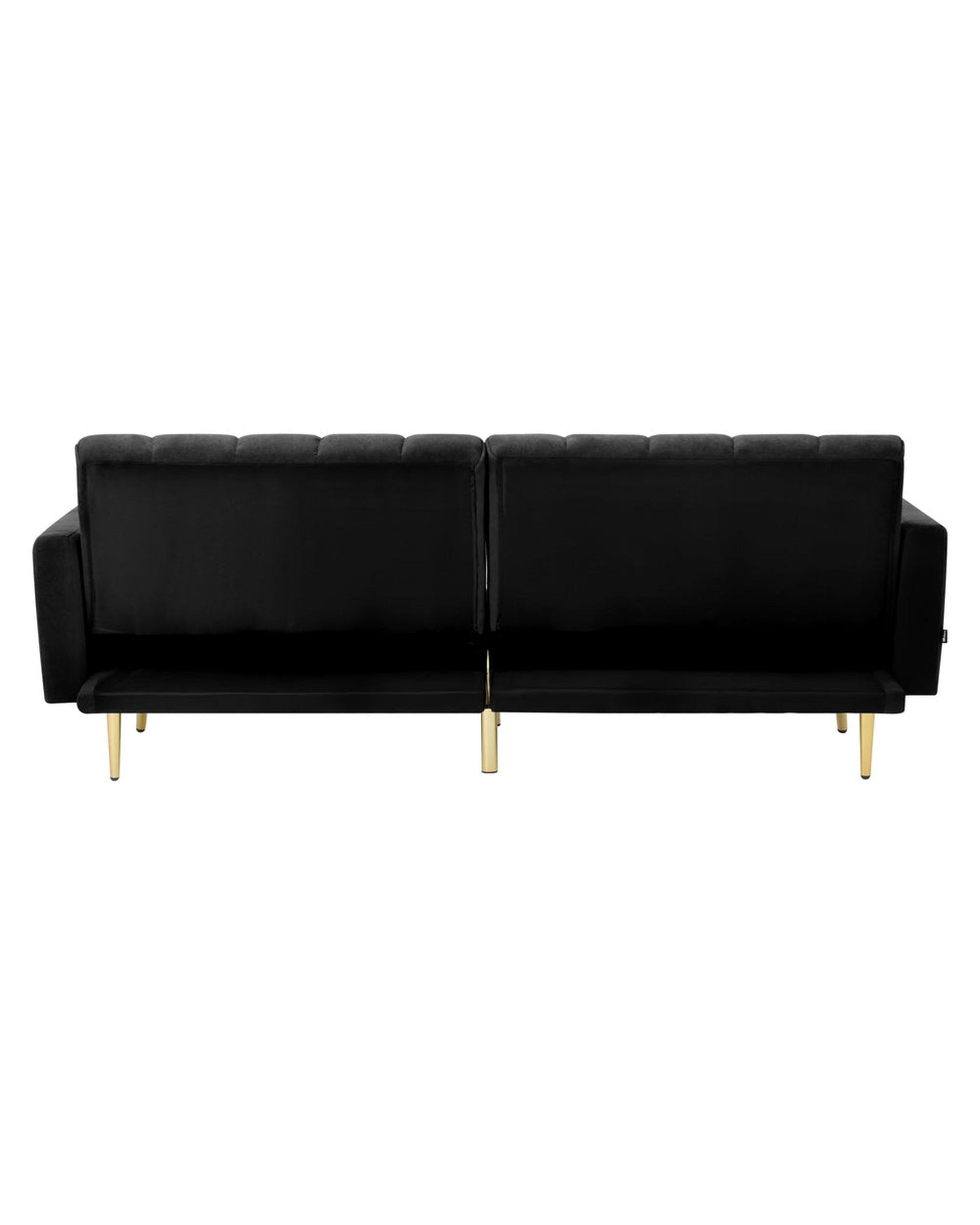 TRI 3-Seater Sofa Bed Velvet Black Oikiture