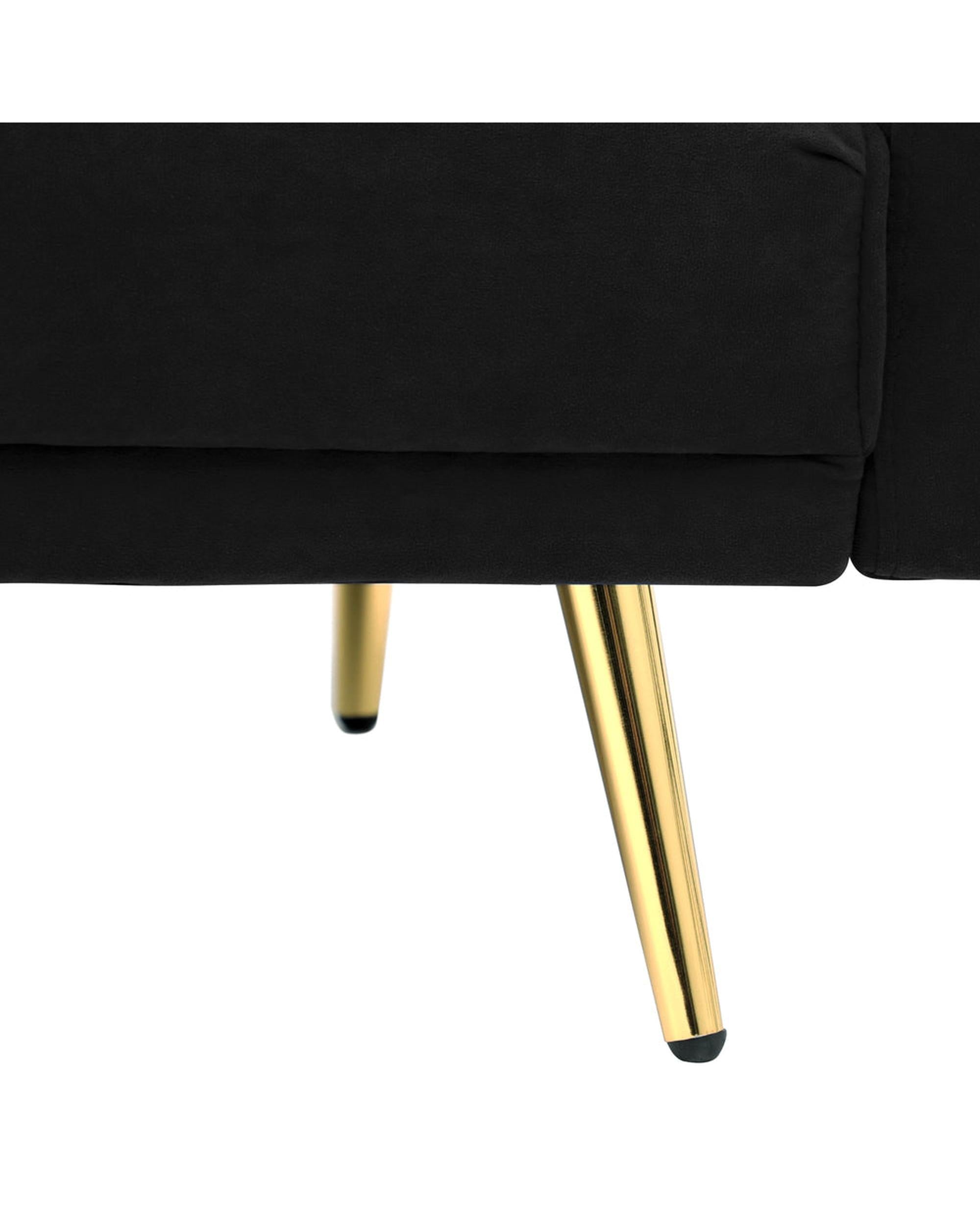 TRI 3-Seater Sofa Bed Velvet Black Oikiture