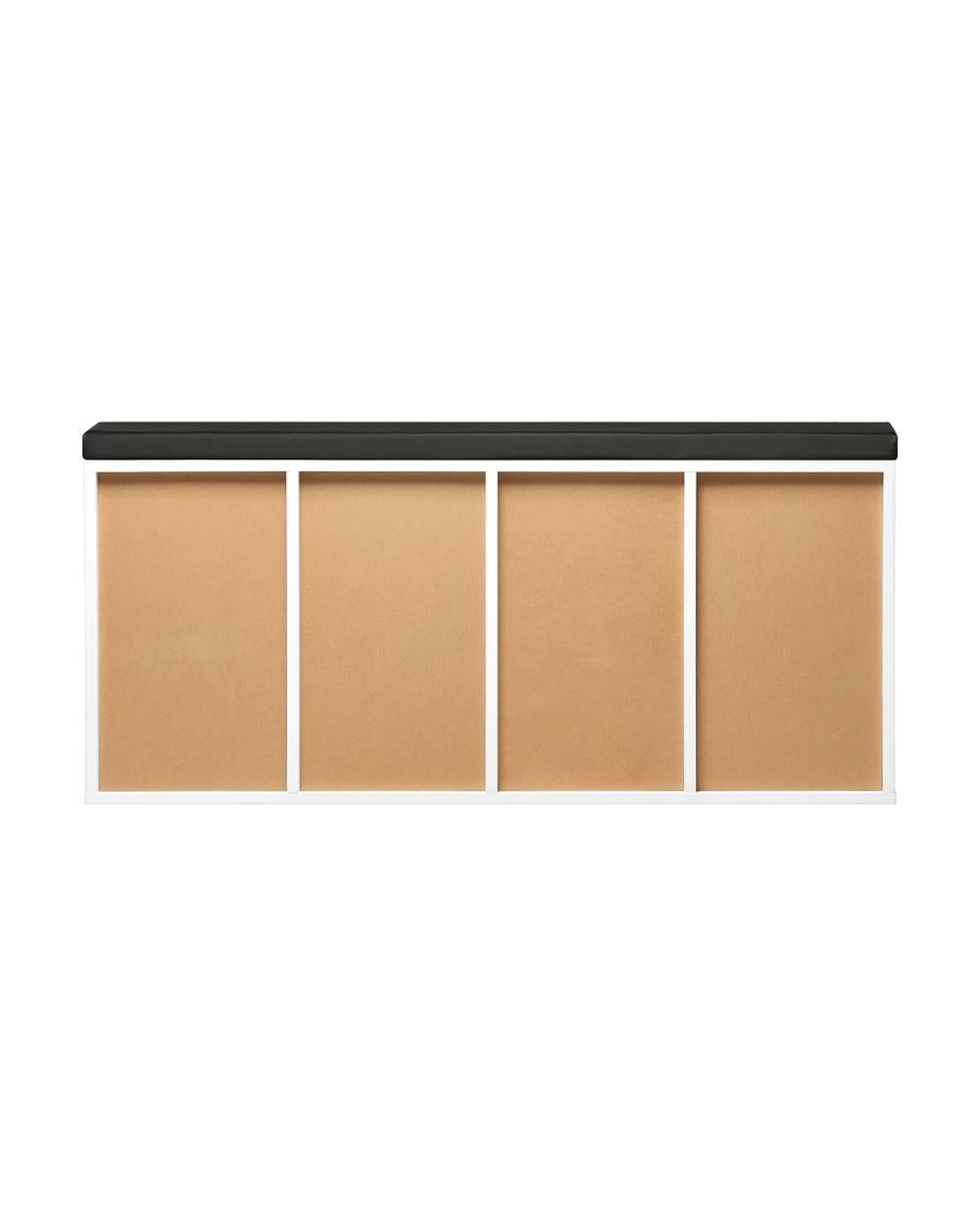 Flor Shoe Bench 105cm Shoe Storage Cabinet Orgaiser Rack Storage Shelf Black and White Oikiture