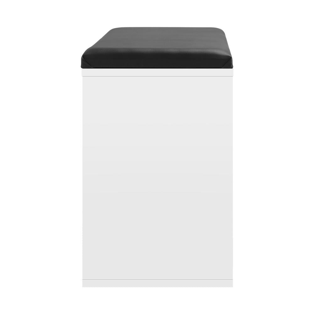 Daven Shoe Cabinet Bench Organiser Shoe Rack Storage Padded Seat Wooden Shelf Oikiture