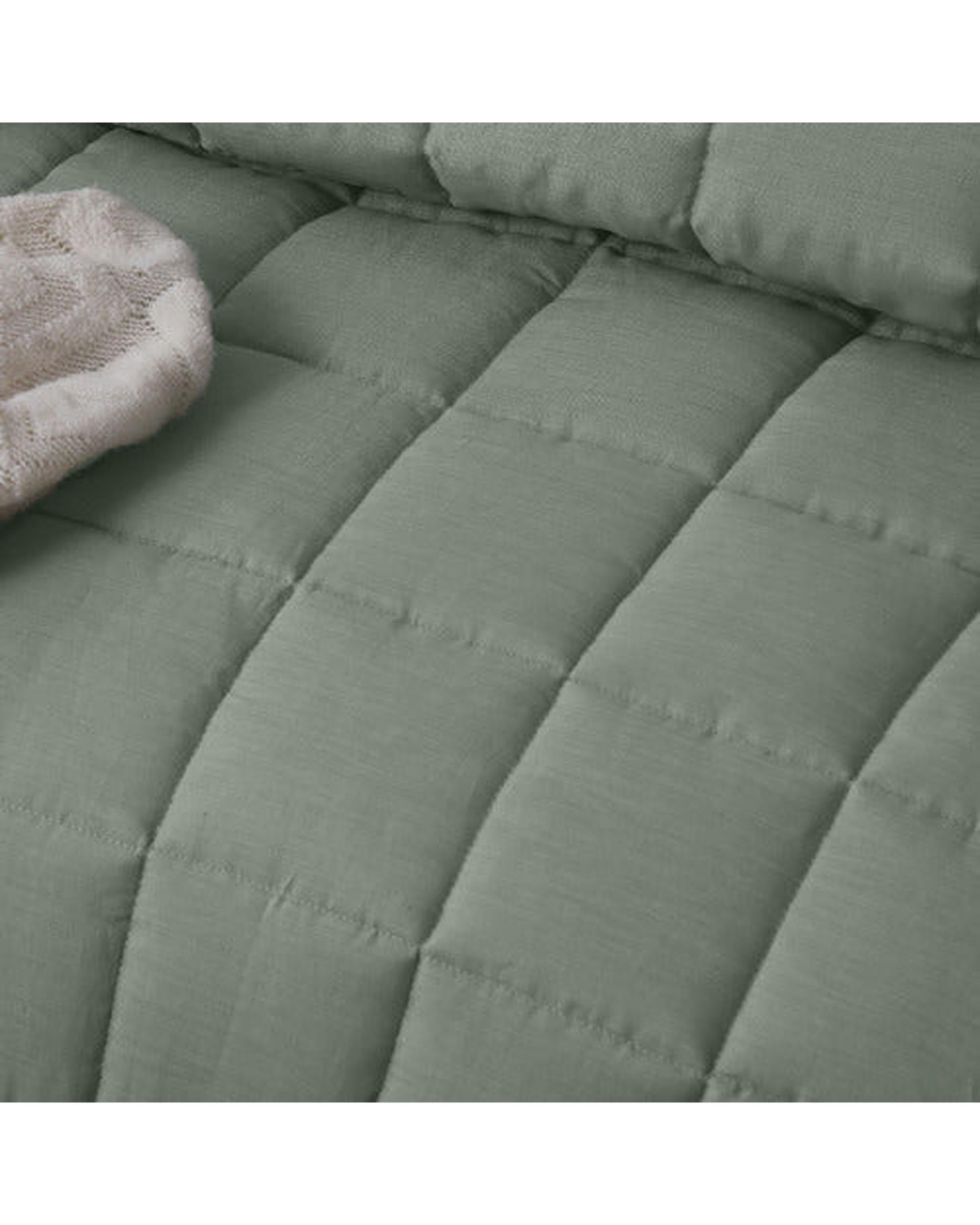 Vintage Design Sage French Linen Coverlet Set Vintage Design