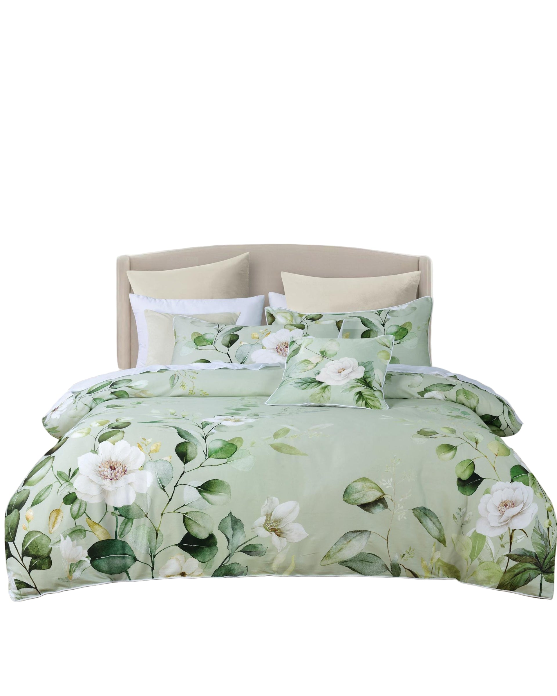 Bianca Bedding Salisbury Sage Cotton Sateen Quilt Cover Set Bianca Bedding