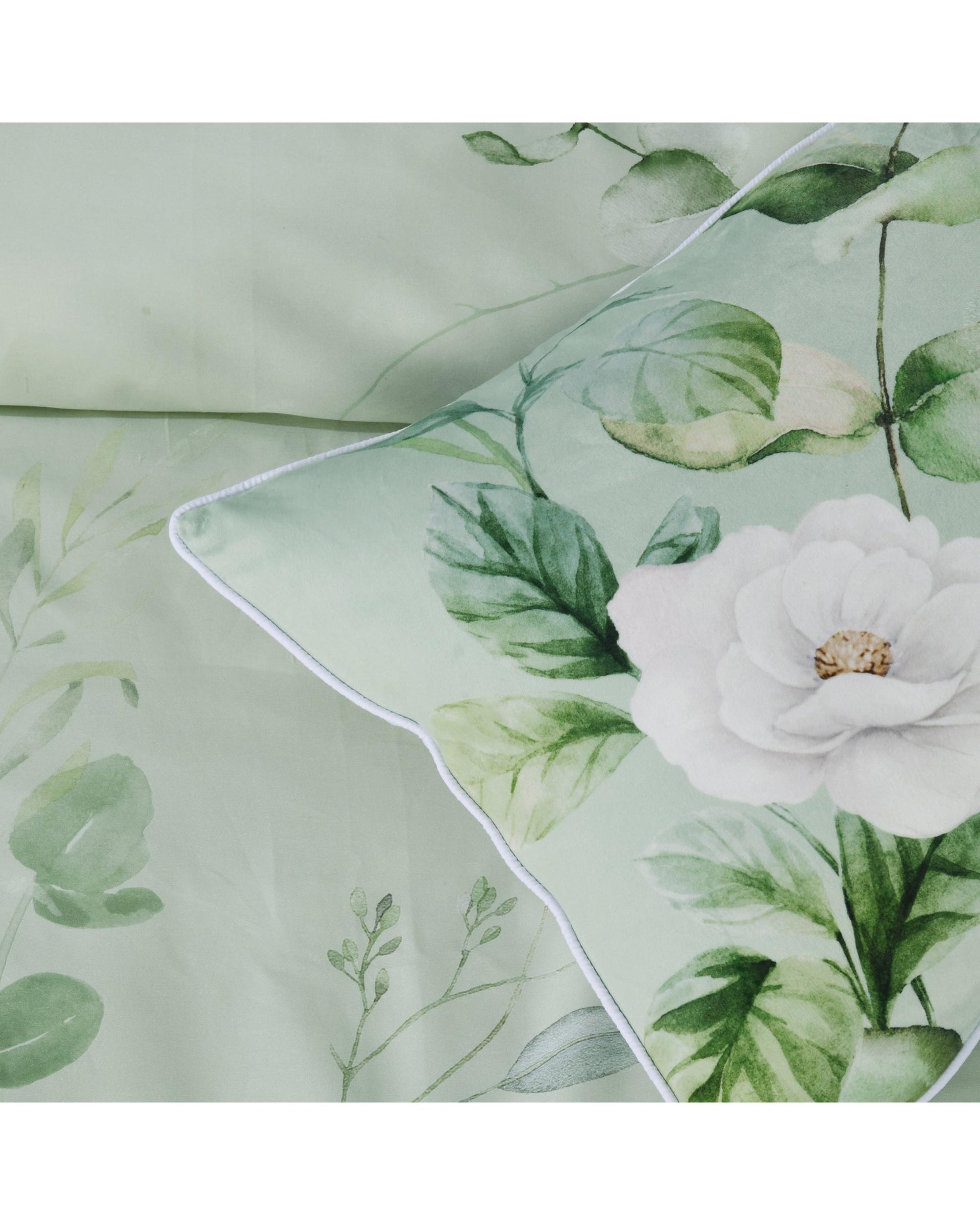 Bianca Bedding Salisbury Sage Cotton Sateen Quilt Cover Set Bianca Bedding