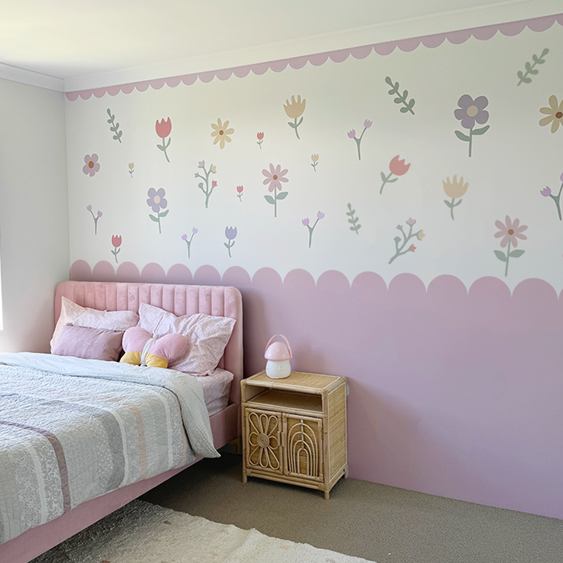 Scallop Half Wall Decals Polka Art Prints