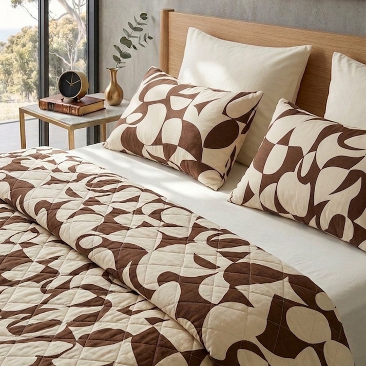 Amsons Scandi Taupe Bedspread Set