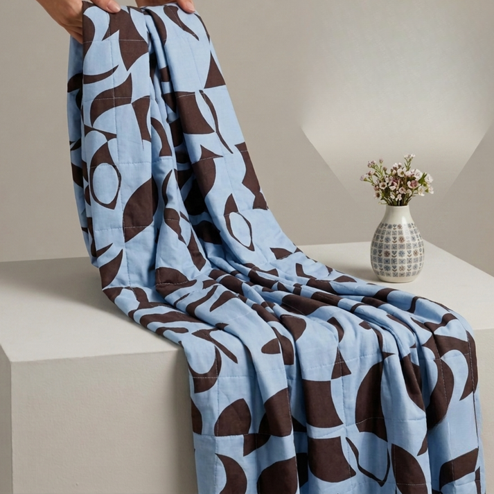 Amsons Scandi Aquafern Bedspread Set
