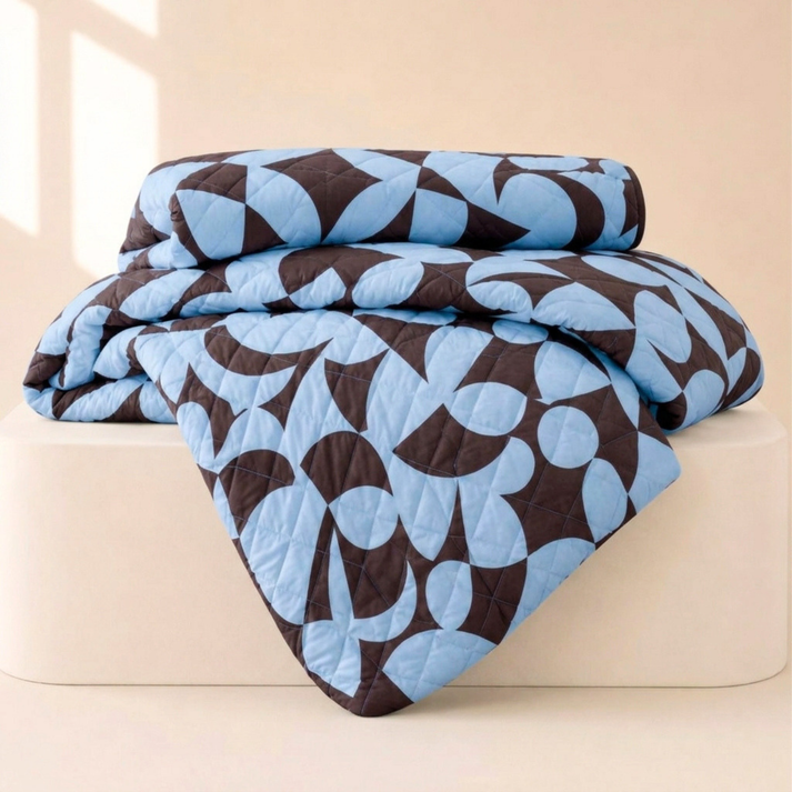 Amsons Scandi Aquafern Bedspread Set