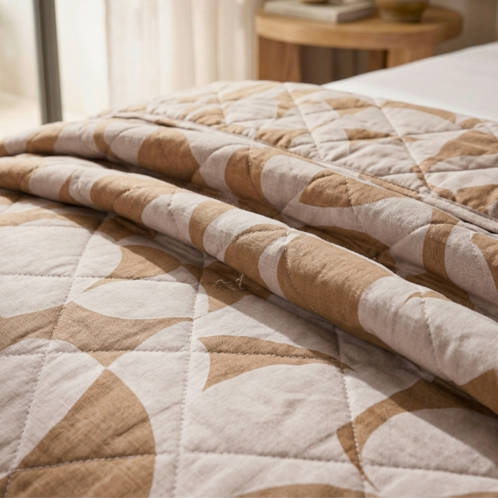 Amsons Scandi Beige Bedspread