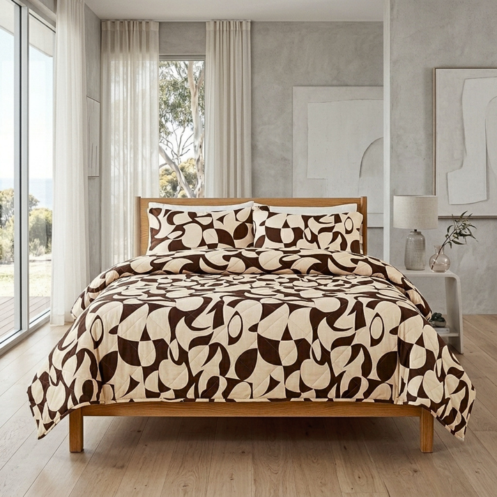 Amsons Scandi Taupe Bedspread Set