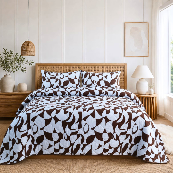 Amsons Scandi Aquafern Bedspread Set