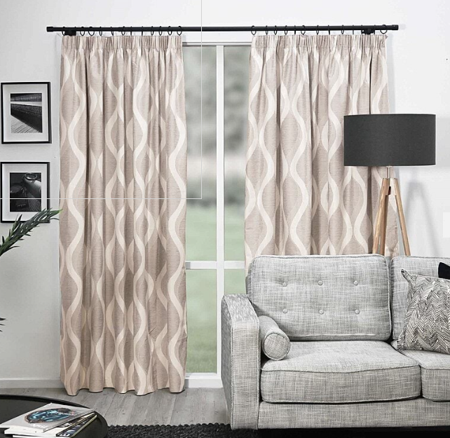FILIGREE LANGTON 1.5W PENCIL BLOCKOUT CURTAIN NATURAL - SET OF 2