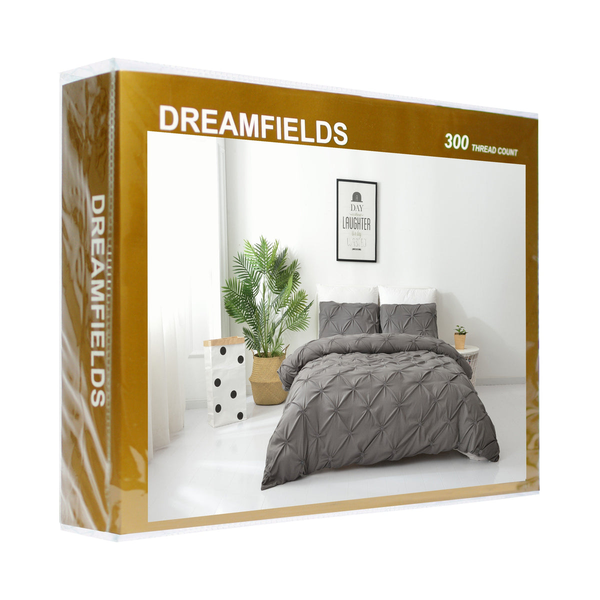 Dreamfields Diamond Embroidery Pintuck Stone Design Quilt Doona Duvet Cover Set