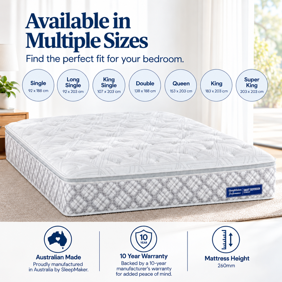 Sleepmaker Performance Plus KulKote 26 cm Mattress - Medium