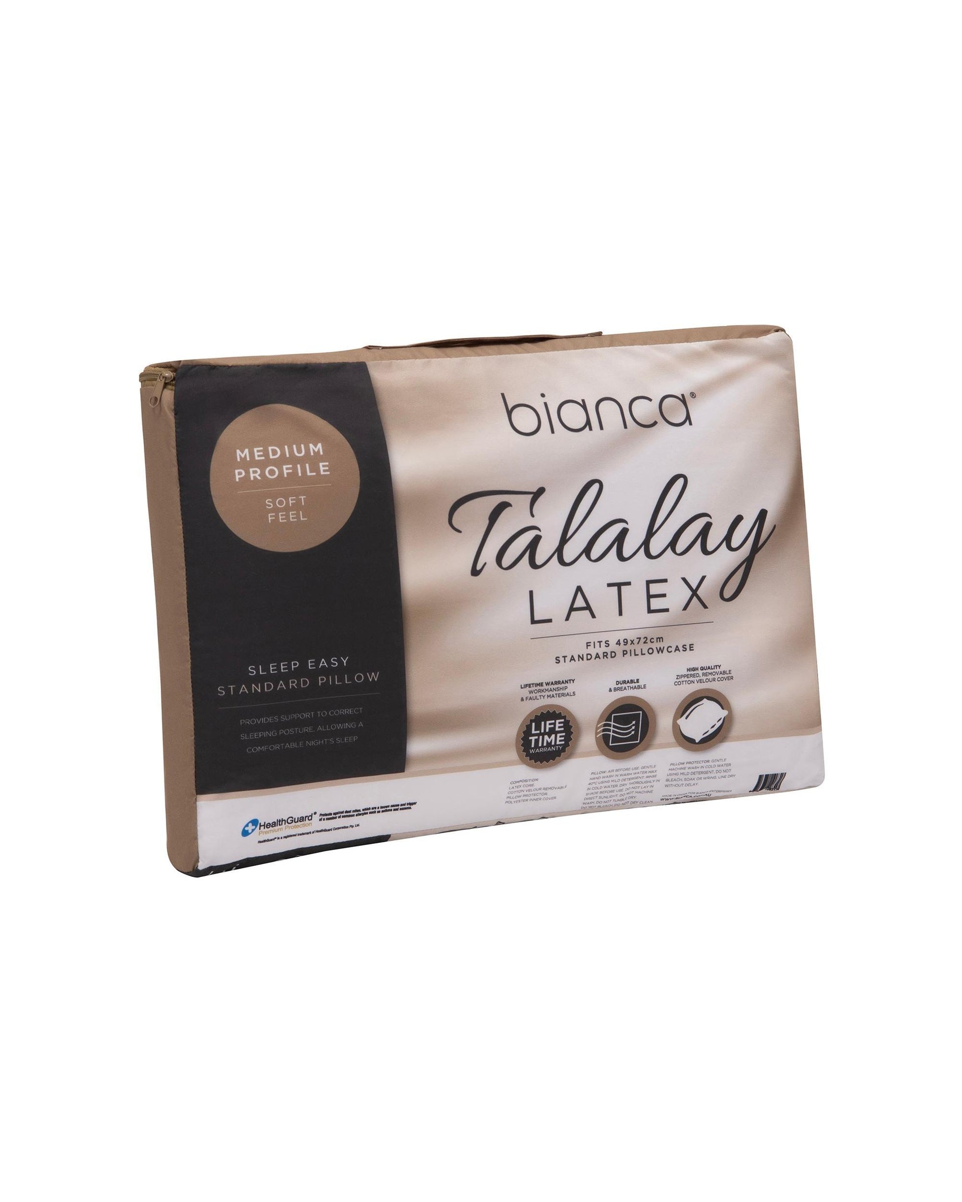 Bianca Bedding SLEEP EASY MEDIUM PROFILE SOFT FEEL TALALAY LATEX PILLOW Bianca Bedding