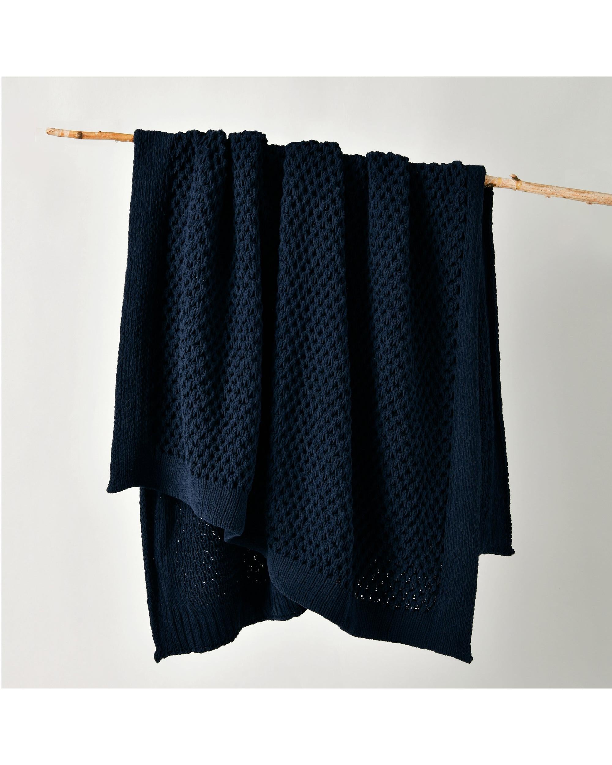 Bianca Australian SOFALA Throw Rug Polyester Chenille iNDIGO