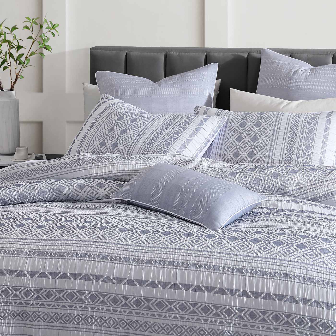 Platinum Collection THIAGO SLATE QUILT COVER SET Platinum Collection