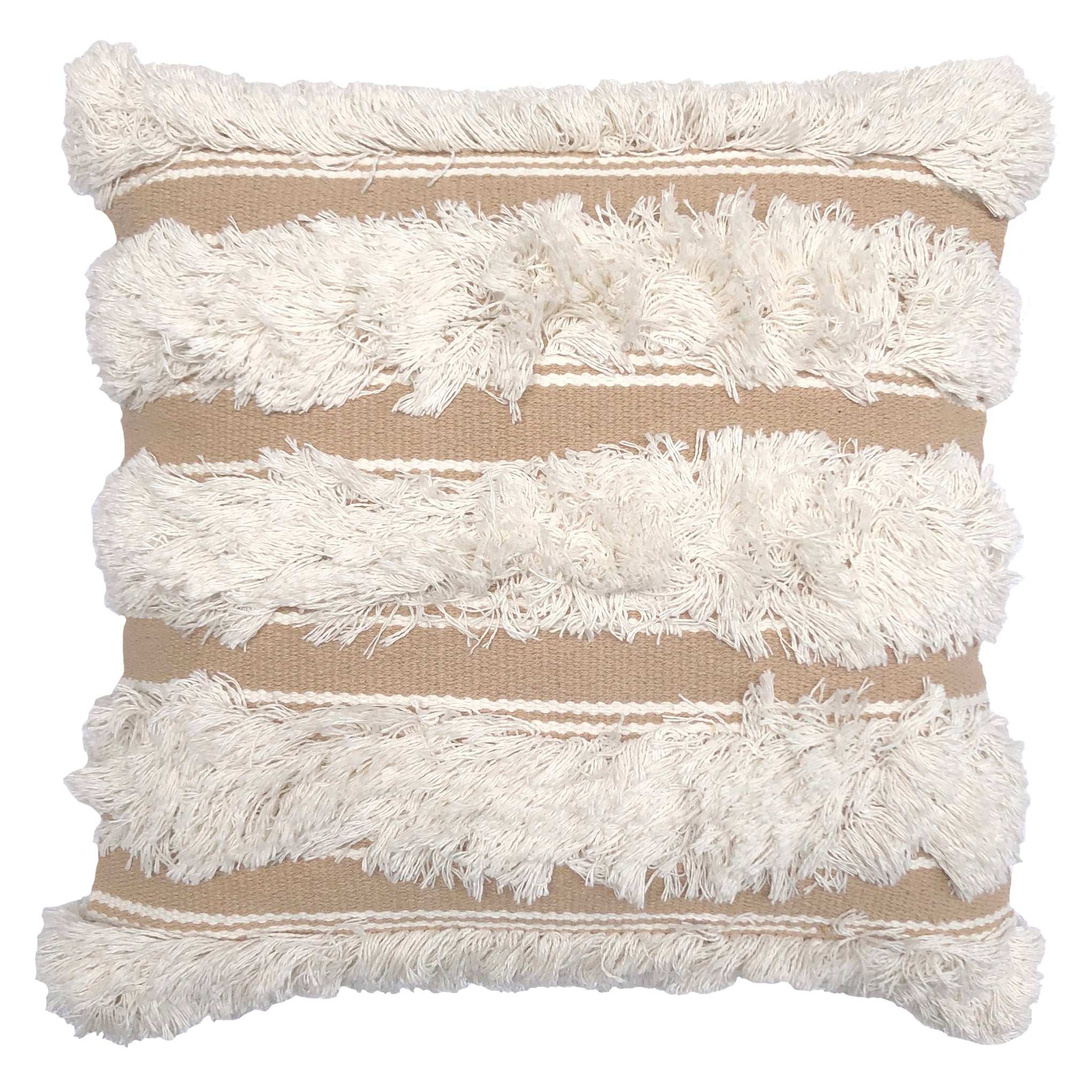 ZAAB | TOMMY NATURAL 50X50 TUFTED SINGLE SIDED RECYCLED COTTON INDOOR CUSHION ZAAB