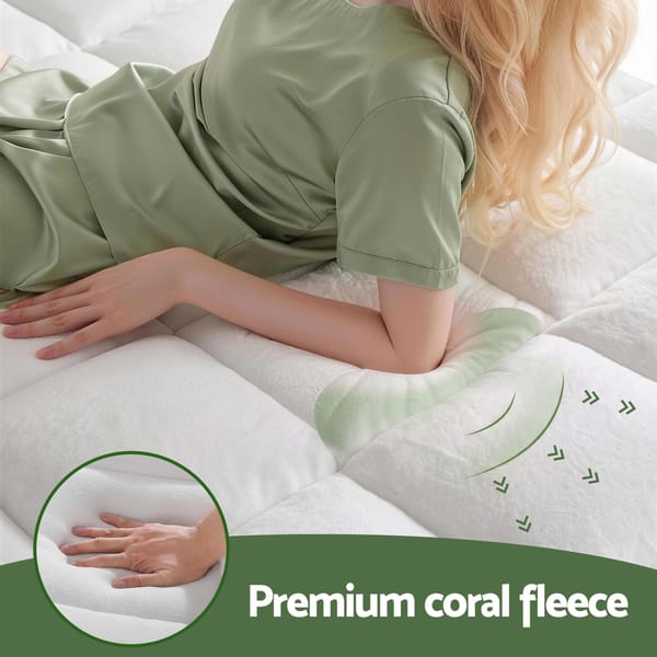 Mattress Topper 5cm Coral Fleece Luxury Comfort