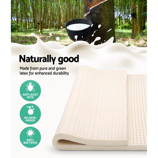 Giselle Bedding Pure Natural Latex Mattress Topper 7 Zone 7.5Cm