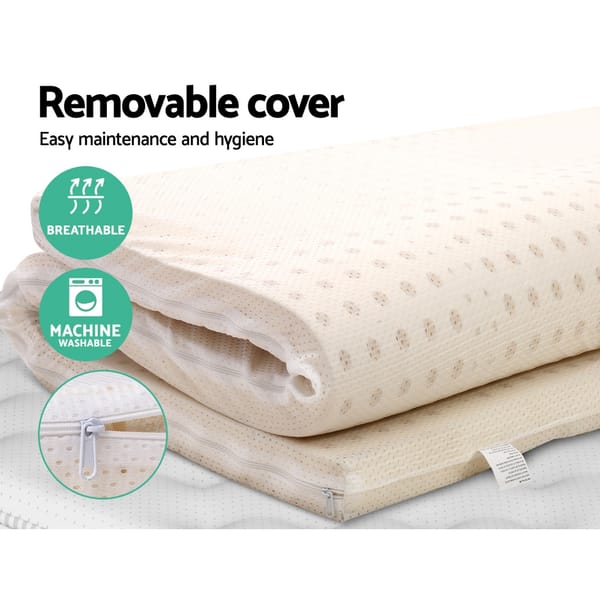 Giselle Bedding Pure Natural Latex Mattress Topper 7 Zone 7.5Cm