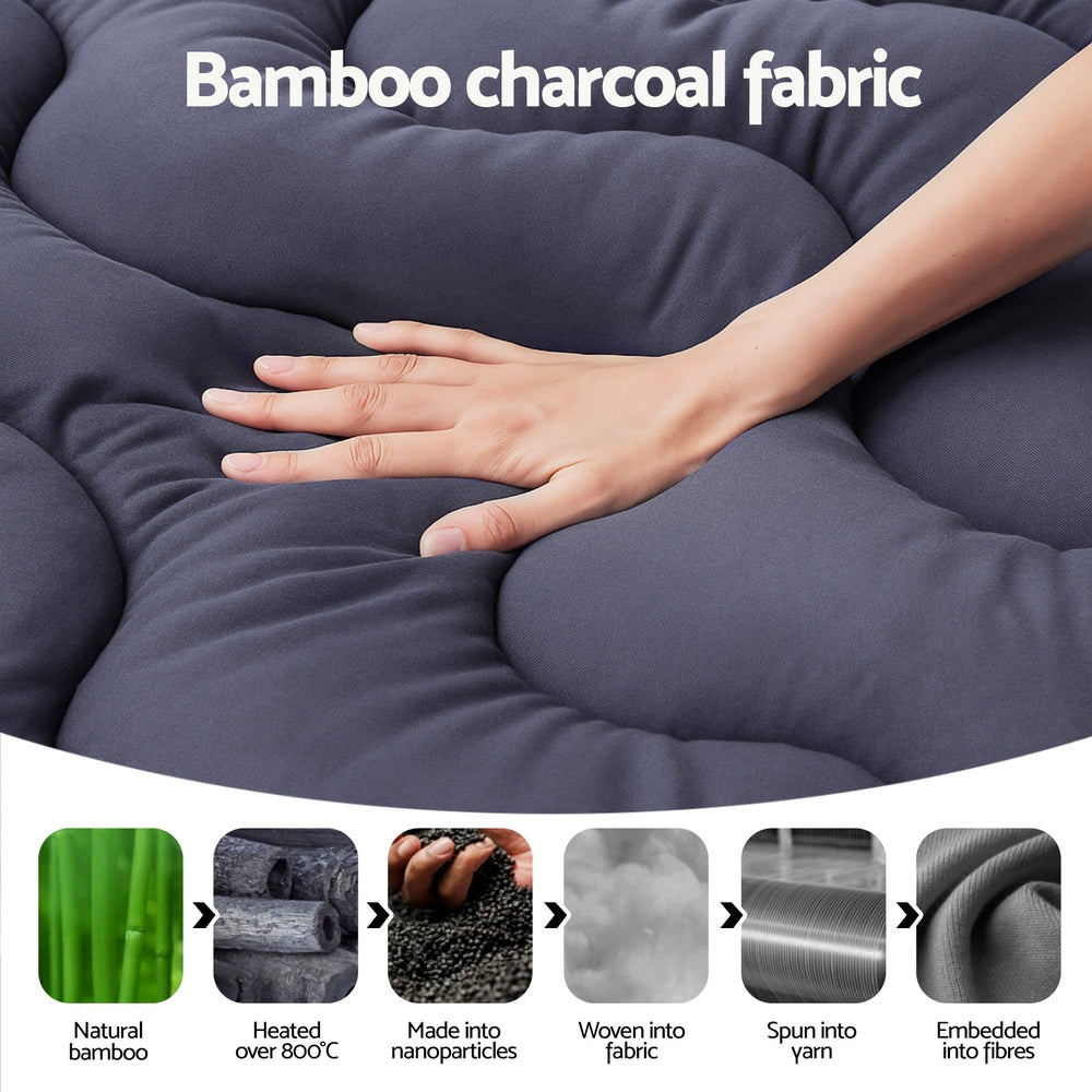 5cm Mattress Topper Pillowtop toppers Bamboo Charcoal Giselle