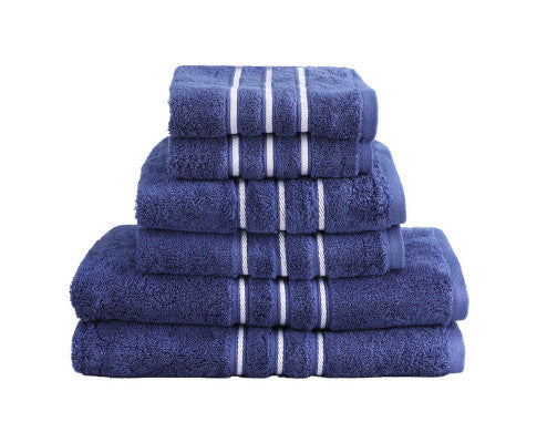 6 Pack Bath Towels Set Cotton Towel Navy Big Bedding Australia