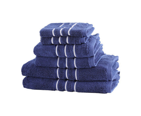 6 Pack Bath Towels Set Cotton Towel Navy Big Bedding Australia