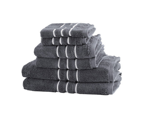 6 Pack Bath Towels Set Cotton Towel Grey Big Bedding Australia