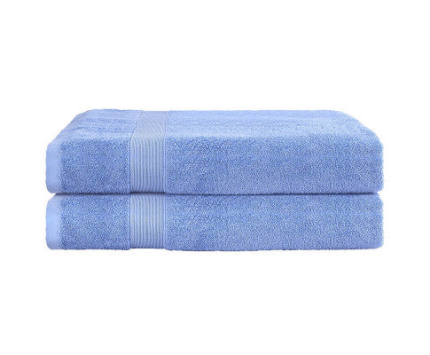 2 Pack Bath Sheets Set Cotton Extra Large Towel Blue Big Bedding Australia