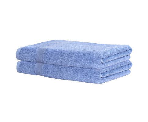 2 Pack Bath Sheets Set Cotton Extra Large Towel Blue Big Bedding Australia