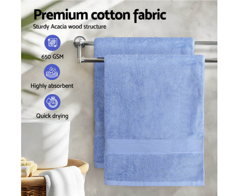 2 Pack Bath Sheets Set Cotton Extra Large Towel Blue Big Bedding Australia