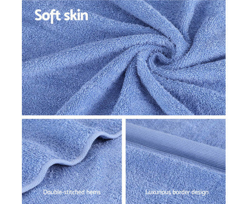 2 Pack Bath Sheets Set Cotton Extra Large Towel Blue Big Bedding Australia