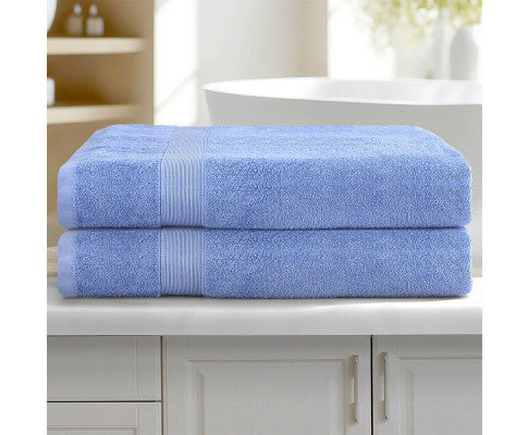 2 Pack Bath Sheets Set Cotton Extra Large Towel Blue Big Bedding Australia