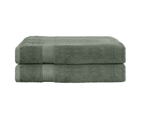2 Pack Bath Sheets Set Cotton Extra Large Towel Green Big Bedding Australia