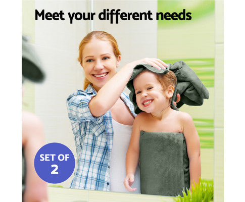 2 Pack Bath Sheets Set Cotton Extra Large Towel Green Big Bedding Australia